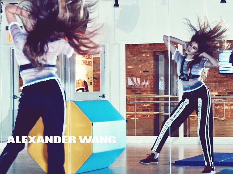 Kaia Gerber shows off some dance moves in Alexander Wang's spring-summer 2016 campaign