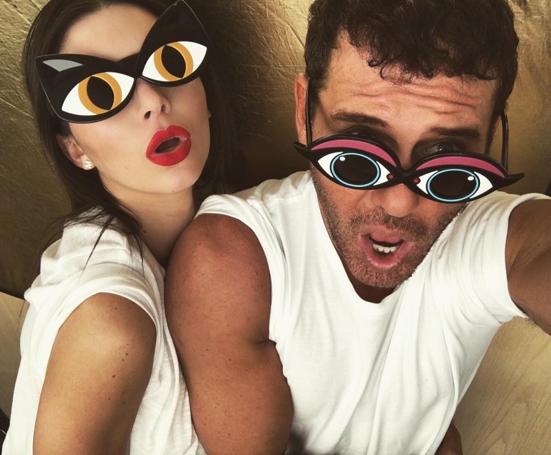 Kendall Jenner takes a goofy photo with photographer Mert Alas. Photo: Instagram