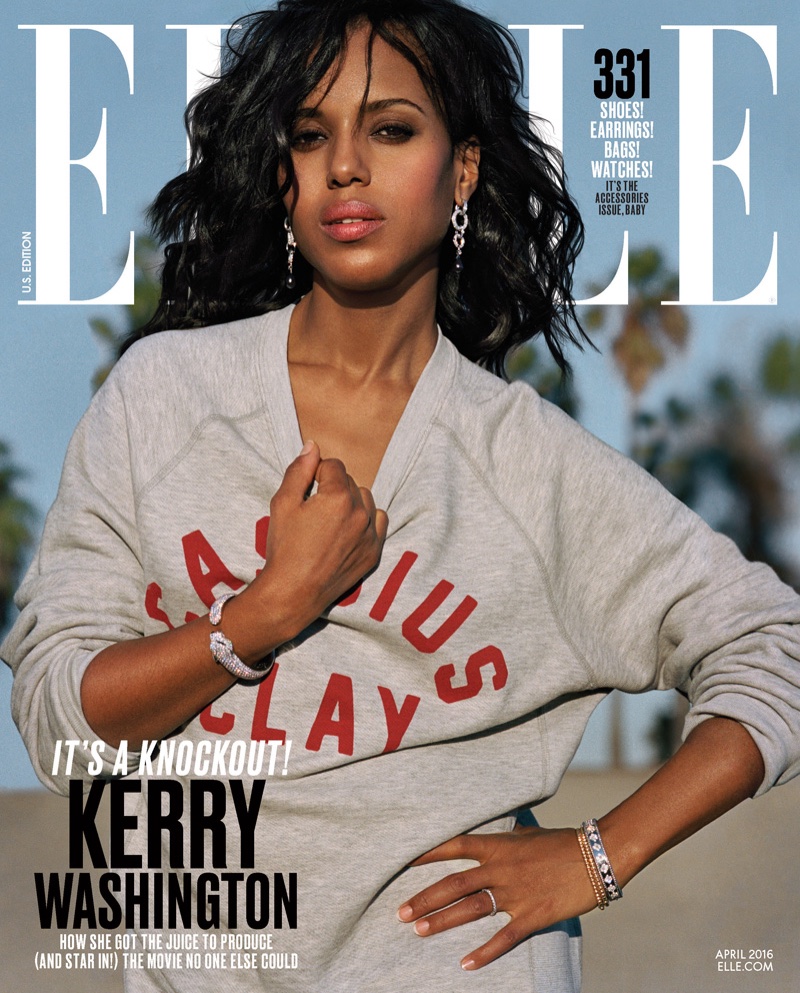 Kerry Washington on ELLE Magazine April 2016 Cover