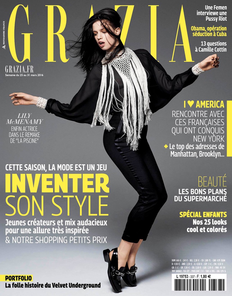 Lily McMenamy on Grazia France March 2016 Cover