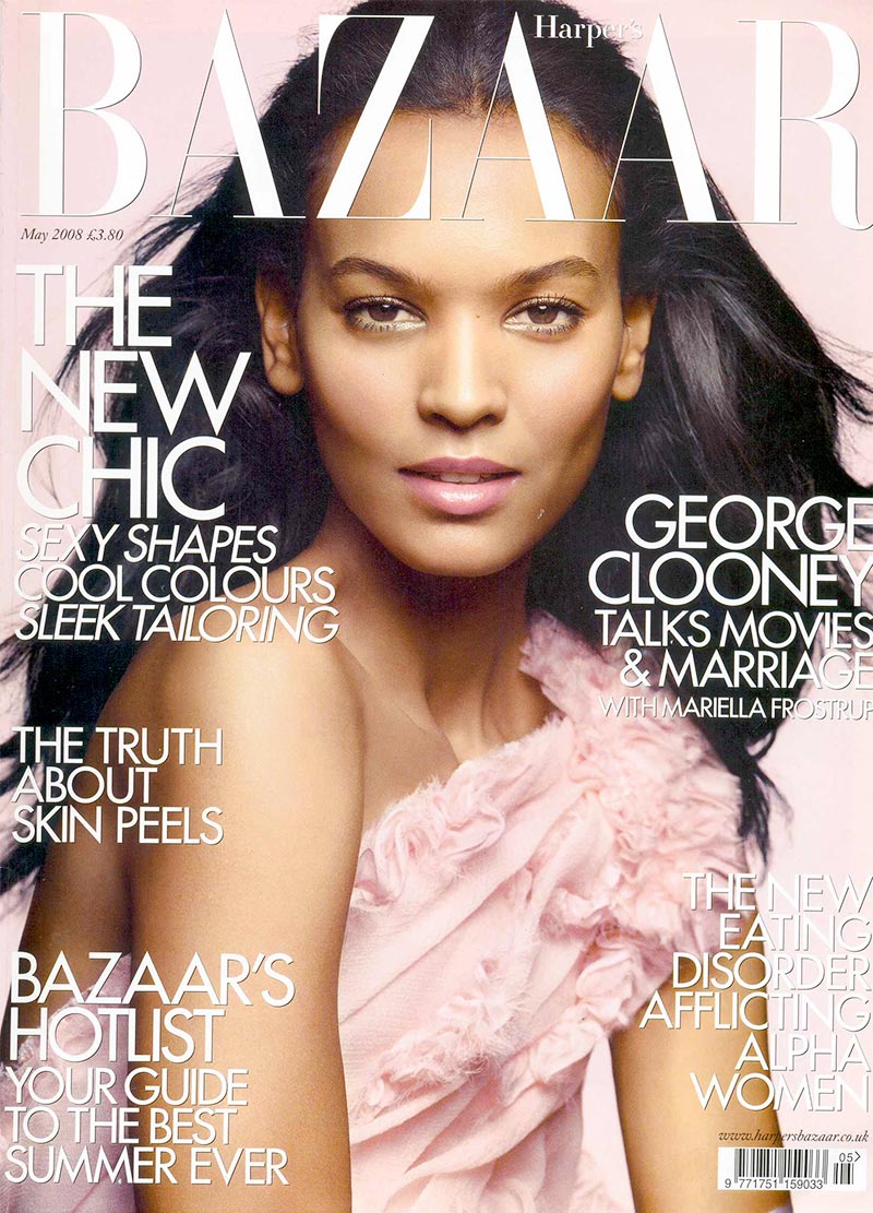 Liya Kebede stars on Harper's Bazaar May 2008 cover