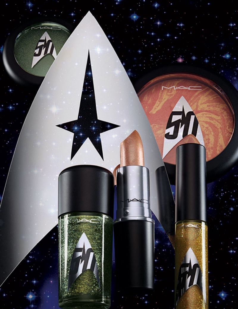 A preview of products offered from the MAC Cosmetics x Star Trek makeup line