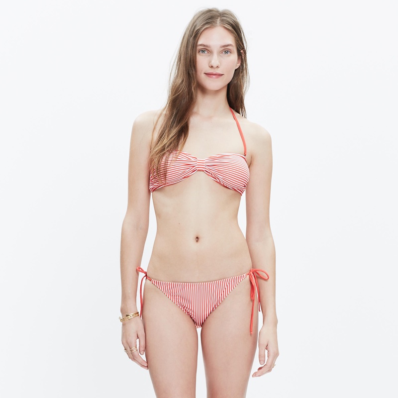 Madewell x Giejo Striped Butterfly Bikini in Red