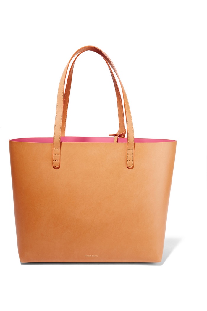 Mansur Gavriel Large Leather Tote in Brown
