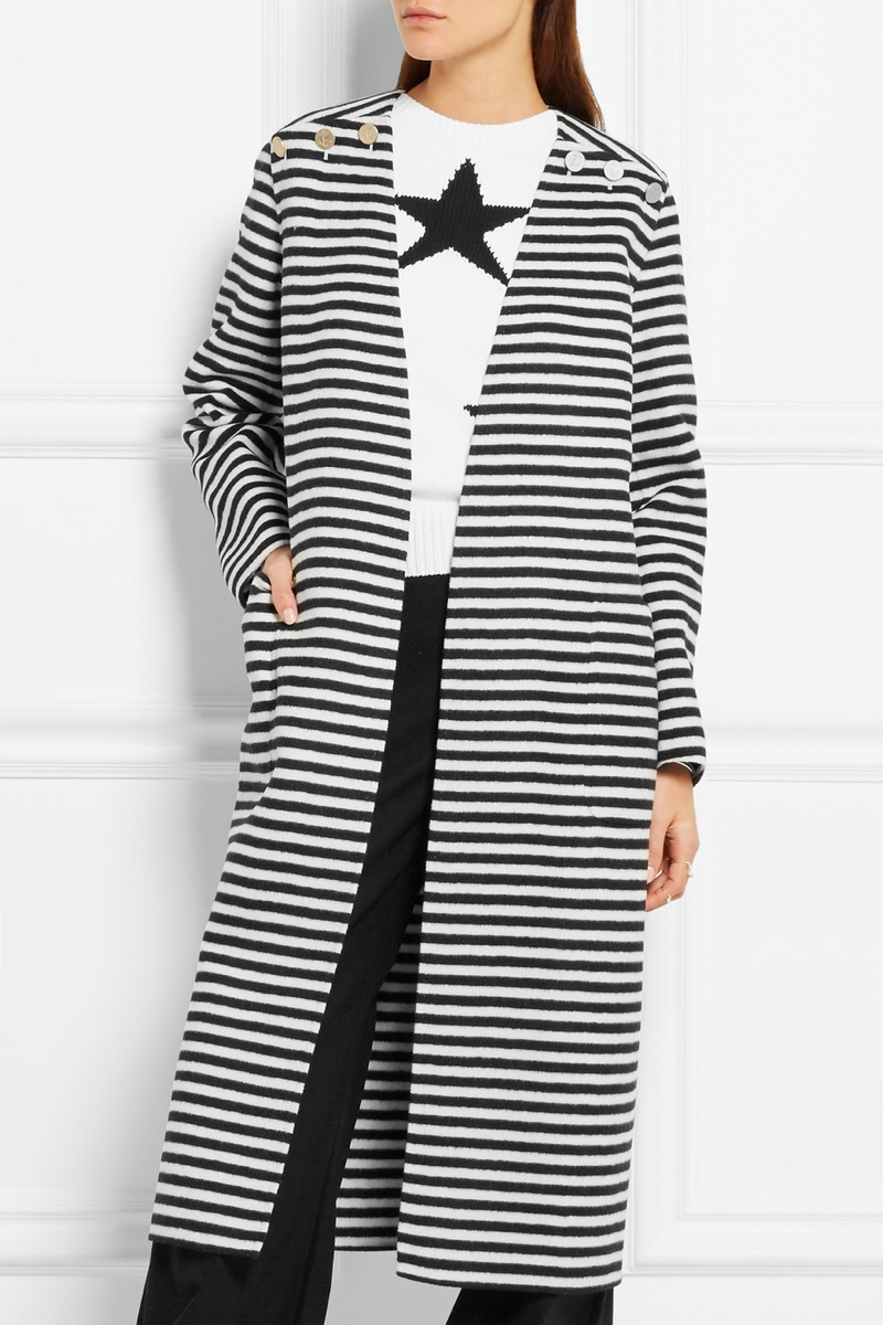 Max Mara Striped Wool & Angora Blend Coat