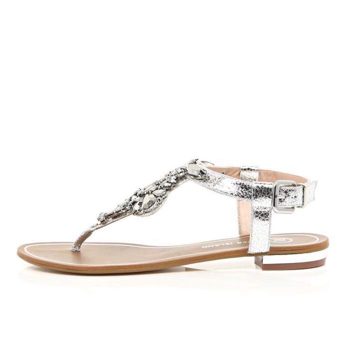 River Island Silver Embellished Sandals