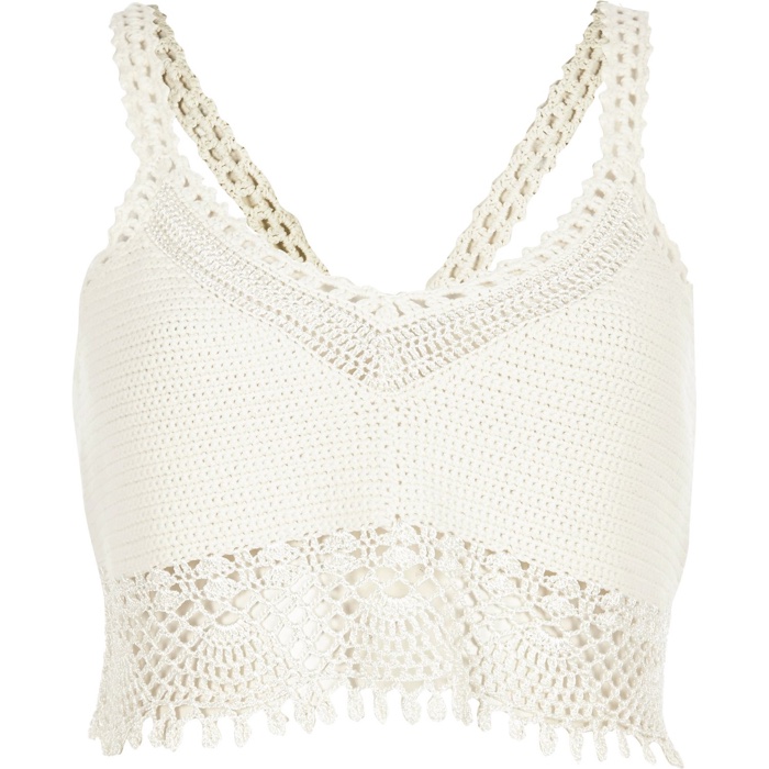 River Island White Crochet Bralette Top