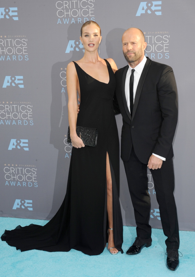 JANUARY 2016: Rosie Huntington-Whiteley and Jason Statham attend the 2016 Critics Choice Awards. Photo: Tinseltown / Shutterstock.com