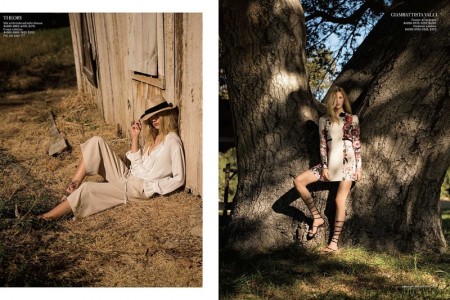 Juliana Schurig Models Folk Fashion for Saks Fifth Avenue