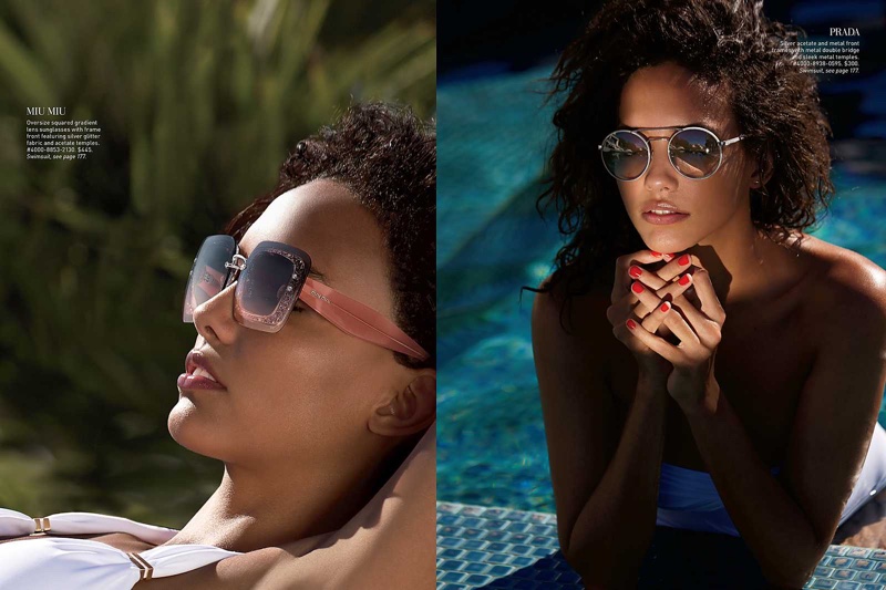Get a view of the Miu Miu (L) and Prada (R) sunglasses