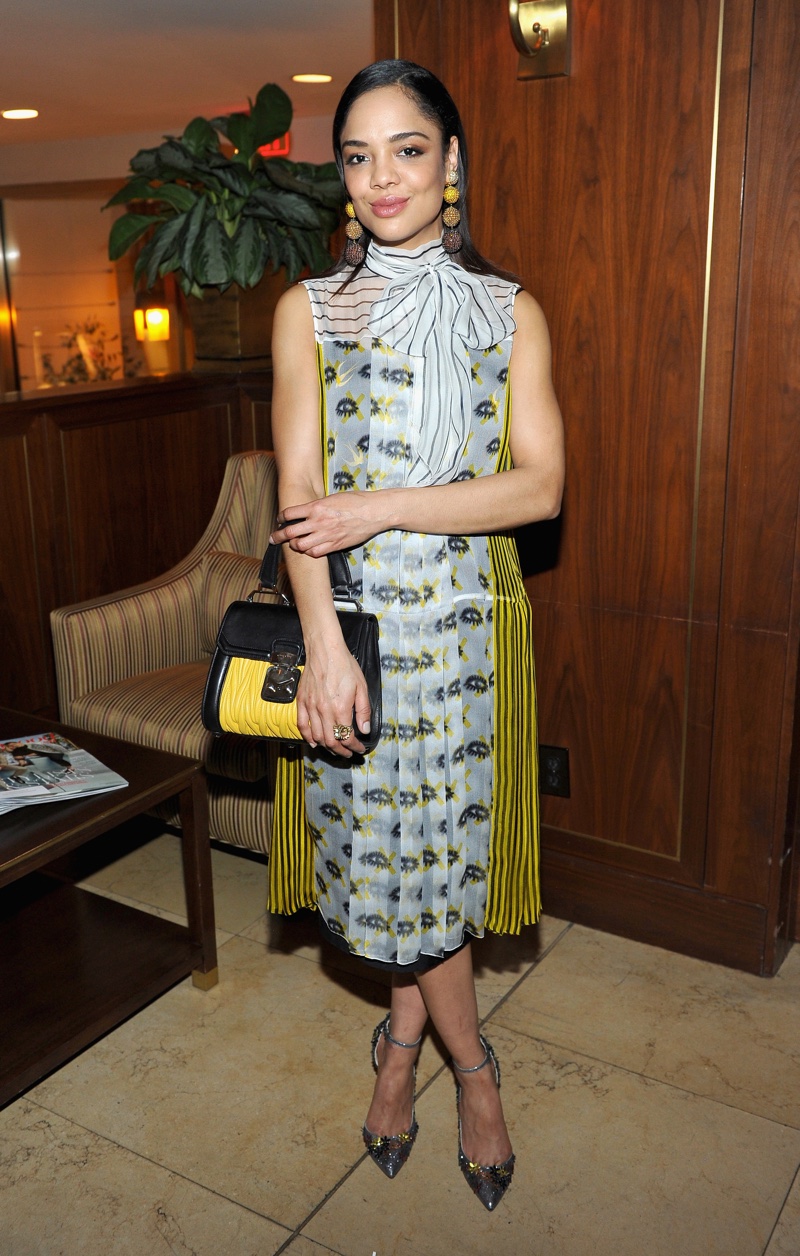 Tessa Thompson wears Prada dress at The Hollywood Reporter dinner. Photo: Getty Images