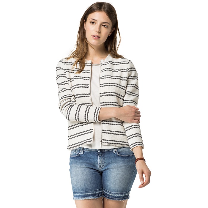 Tommy Hilfiger Stripe Collarless Jacket