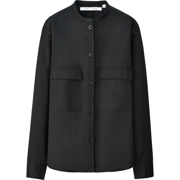 Uniqlo and Lemaire Cotton Stand Collar Long Sleeve Shirt