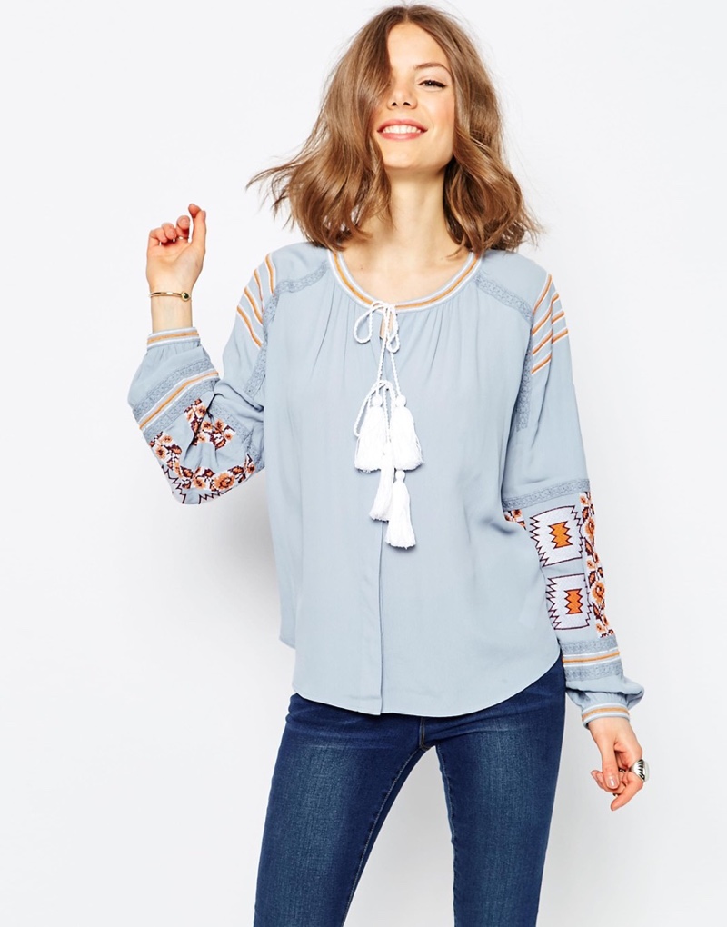 embroidered peasant blouse uk