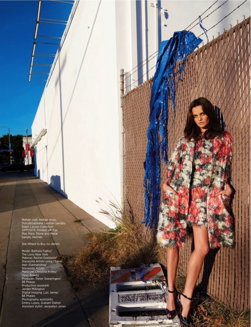 Soaking up the sun, Barbara wears an embellished jacket and dress from Dolce & Gabbana