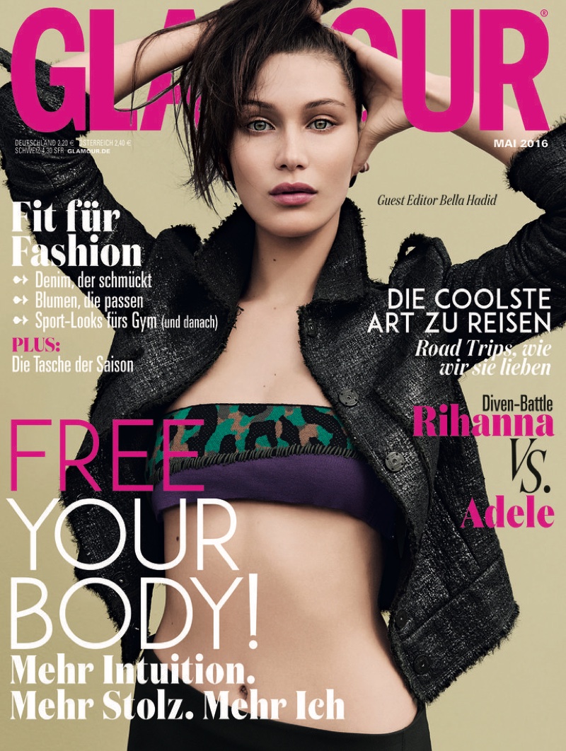 Bella Hadid Bella Hadid on Glamour Germany May 2016 Cover