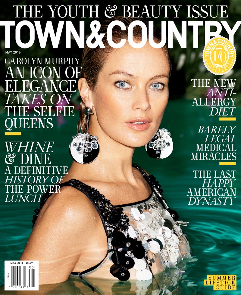 Carolyn Murphy on Town & Country May 2016 Cover