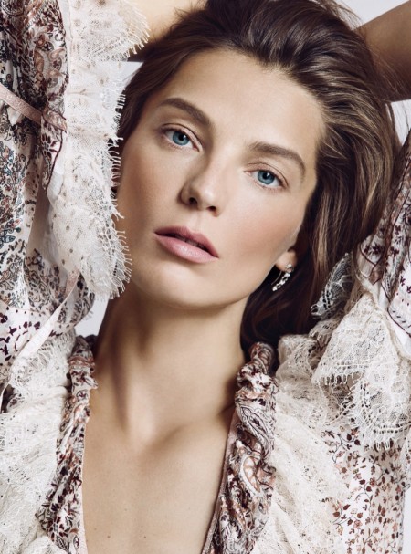 Daria Werbowy Wears the Most Romantic Spring Looks for BAZAAR UK