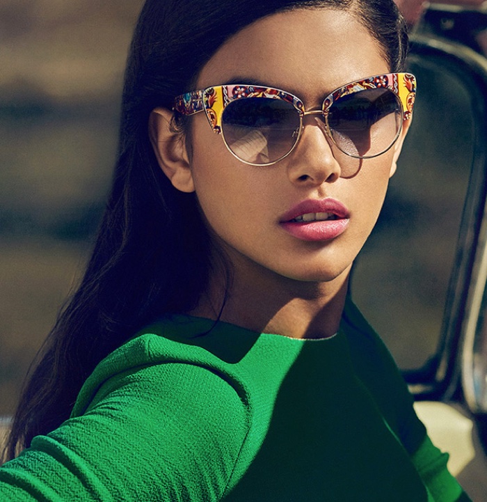 Dolce & Gabbana Printed Cat Eye Sunglasses,  Dolce & Gabbana Fitted Crepe Dress