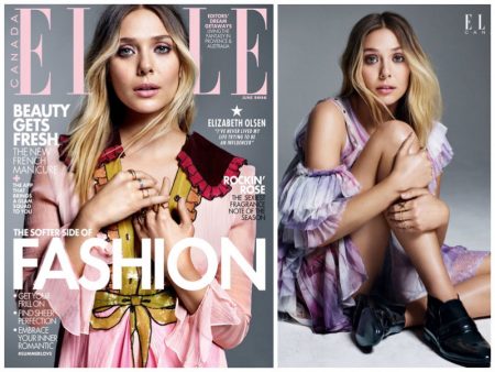 Elizabeth Olsen Wears Pretty Ruffles & Pastels in ELLE Canada Elizabeth Olsen Wears Pretty Ruffles & Pastels in ELLE Canada
