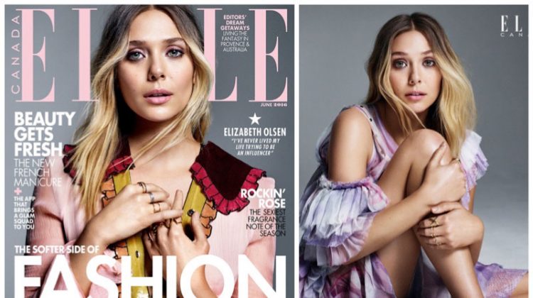 Elizabeth Olsen Wears Pretty Ruffles & Pastels in ELLE Canada