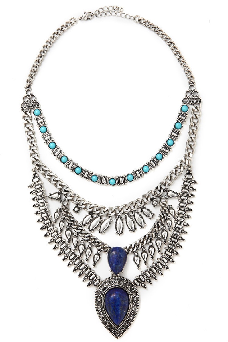 Forever 21 Faux Stone Statement Necklace $19.90