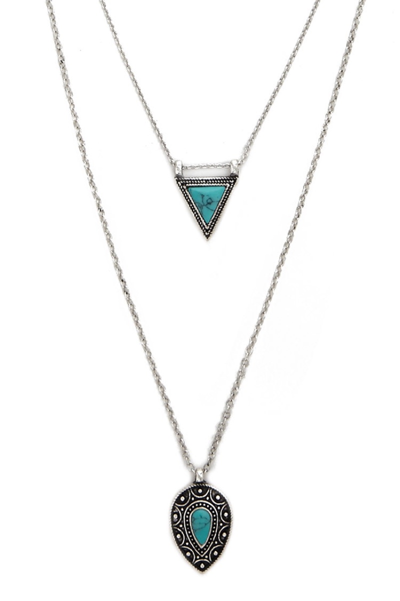 Forever 21 Layered Faux Stone Necklace $5.90