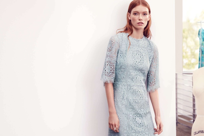 H&M Blue Lace Dress and Open Ring