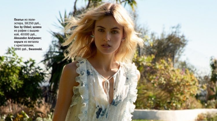 Isabelle Sauer Models Spring Dresses for Glamour Russia