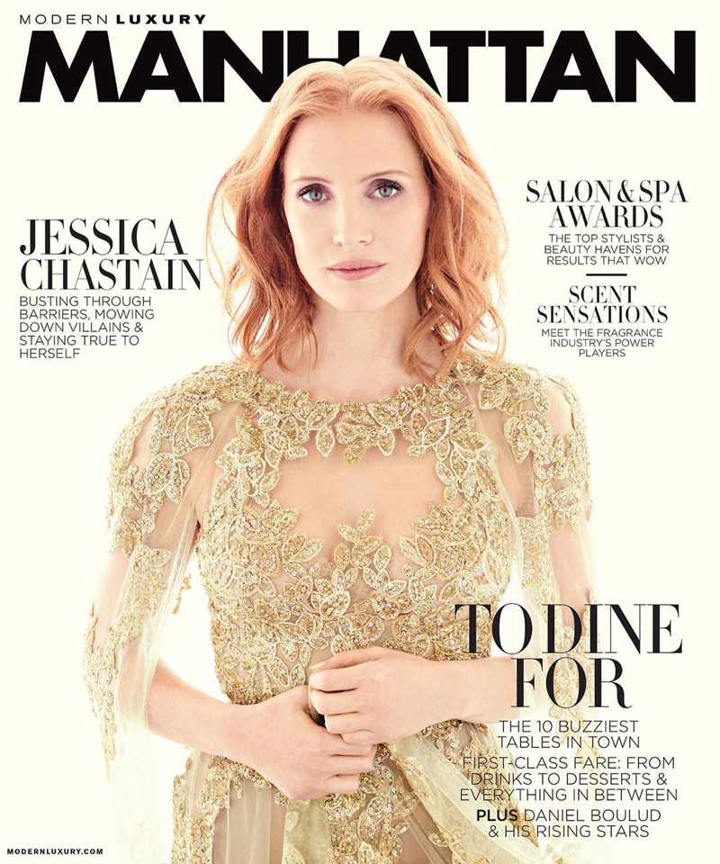 Jessica Chastain on Modern Luxury May 2016 Cover