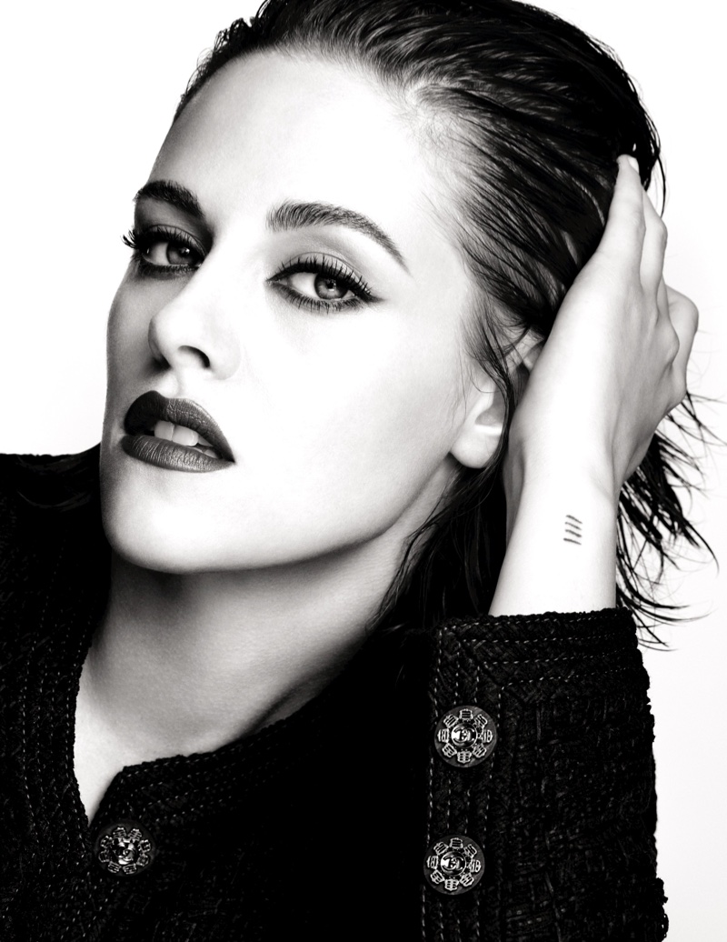 Kristen Stewart wears a dark lip color in Chanel Makeup 2016 campaign