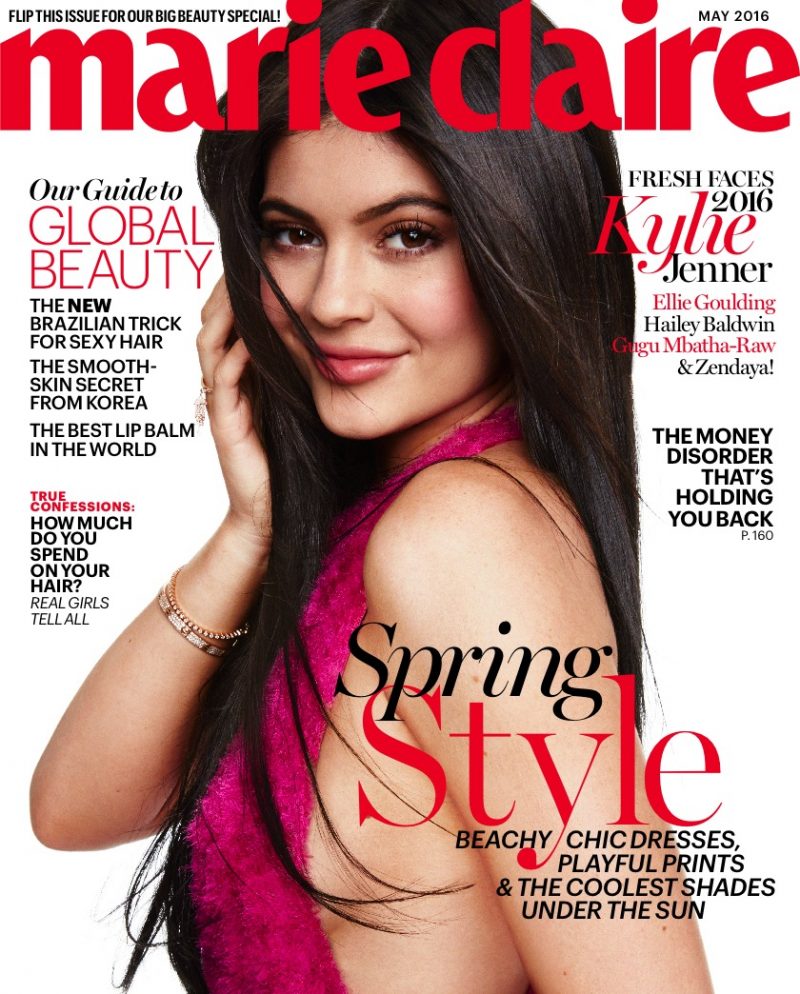 Kylie Jenner covers the May 2016 issue of Marie Claire.