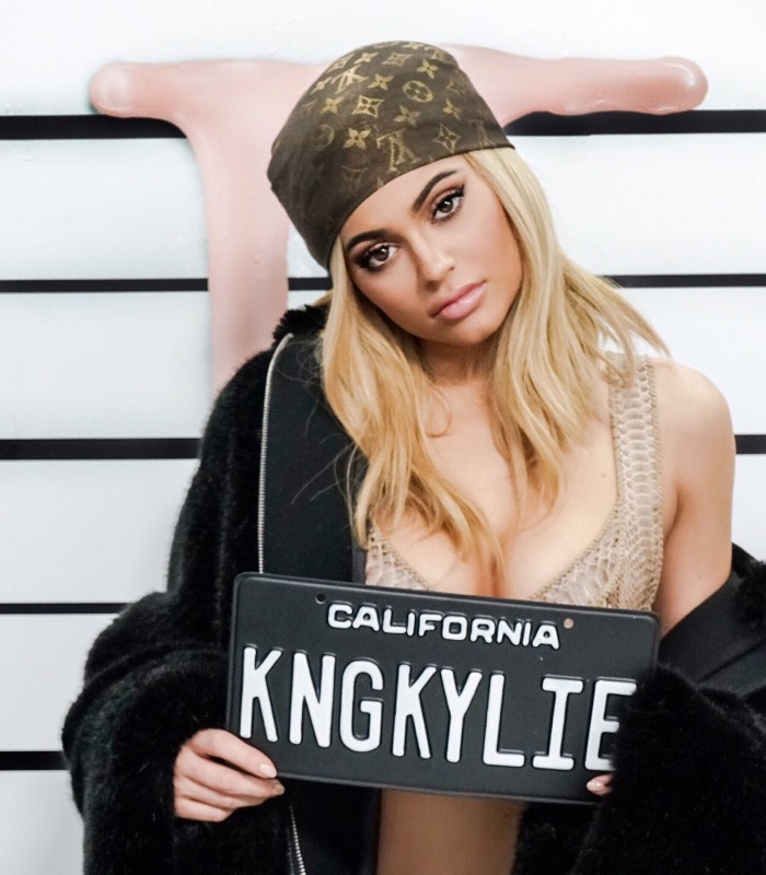 Kylie Jenner in promotional still for new Lip Gloss kit