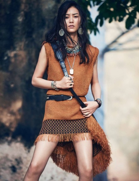 Liu Wen Takes On Spring's Tribal Chic Looks for ELLE France Liu Wen Takes On Spring's Tribal Chic Looks for ELLE France