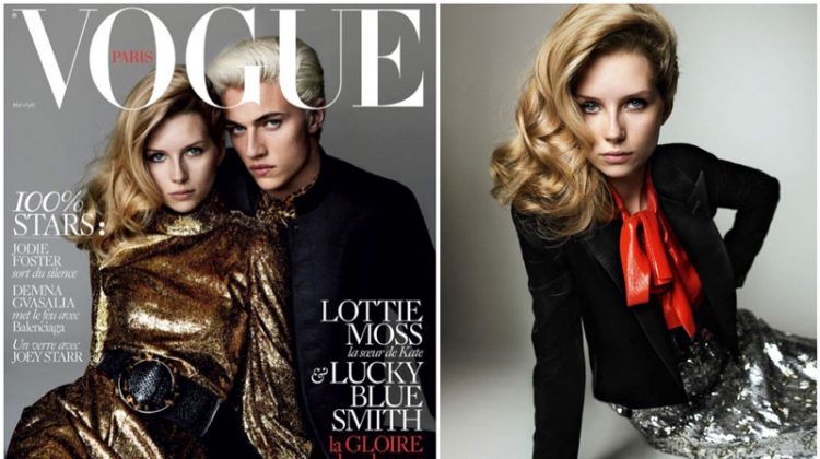 Lottie Moss & Lucky Blue Pose in Saint Laurent for Vogue Paris Cover Story