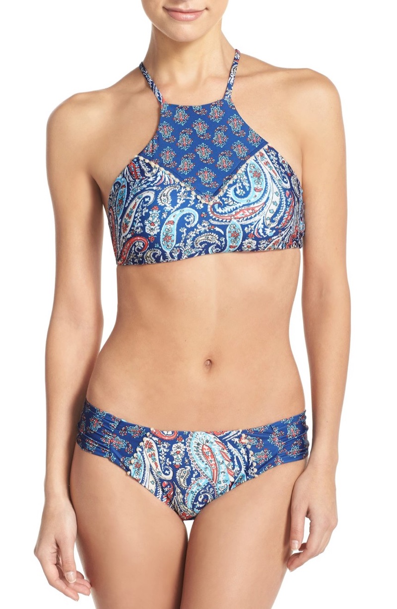 Lucky Brand Verna Halter Neck Bikini Top