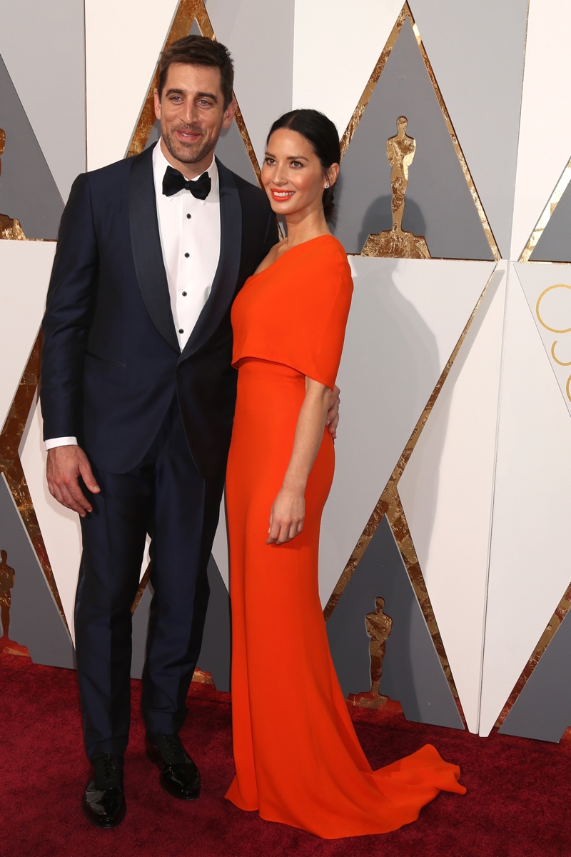 FEBRUARY 2016: Olivia Munn attends the 2016 Oscars with boyfriend Aaron Rodgers. Photo: Helga Esteb / Shutterstock.com