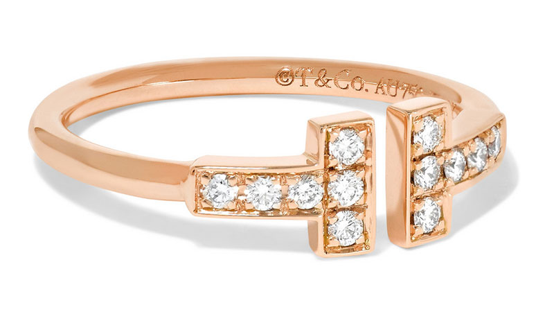 Tiffany & Co. T Wire 18-Karat Rose Gold Diamond Ring