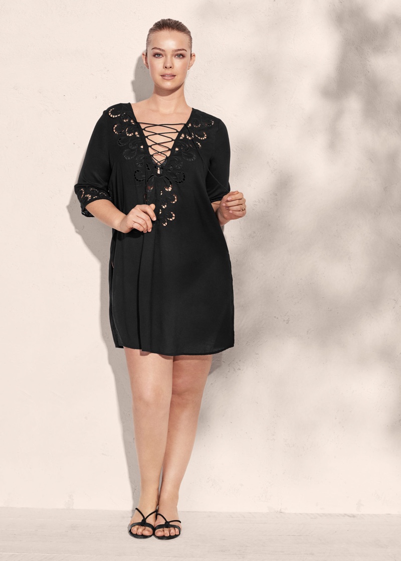 Violeta by Mango Black Soft Fabric Dress