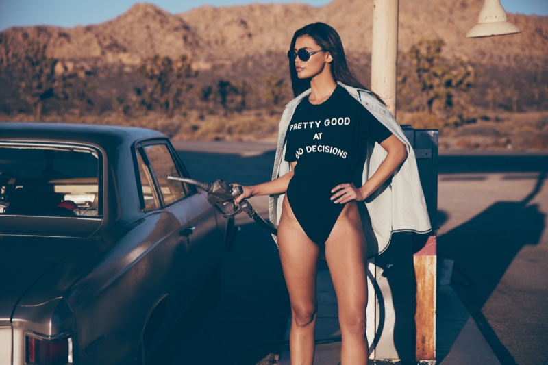 Wildfox gets cheeky with a bodysuit which reads: Pretty good at making bad decisions