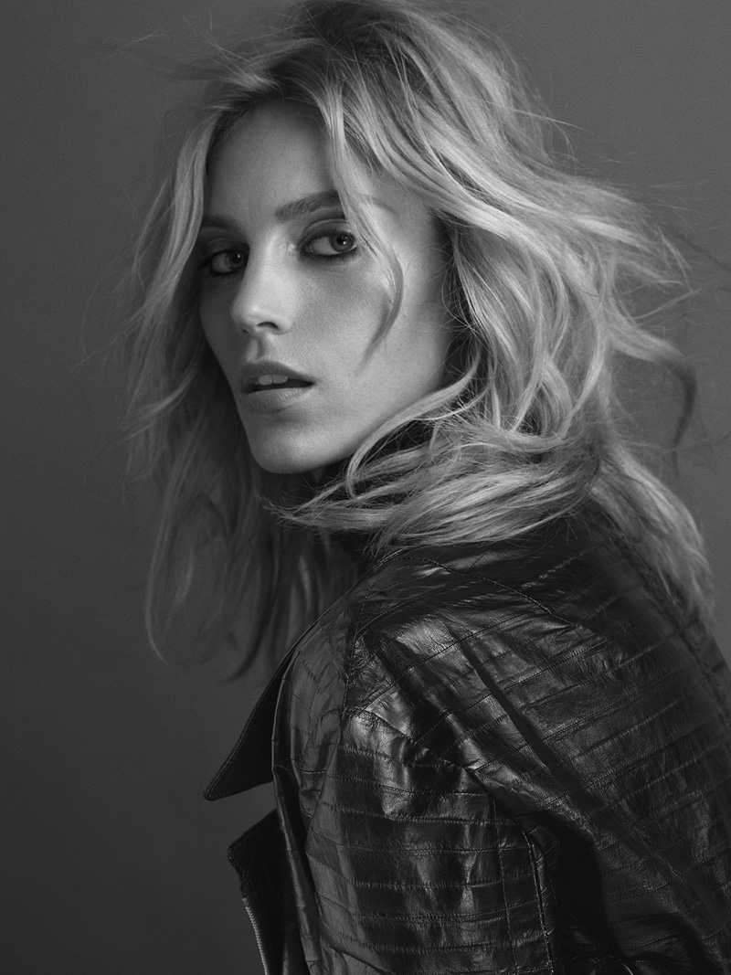 Photographed in black and white, Anja Rubik stars in Vogue Portugal's June issue