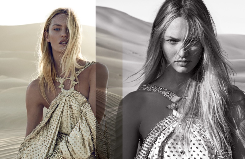 Candice Swanepoel was photographed by Peter Lindbergh for Givenchy's Dahlia Divin Le Nectar perfume