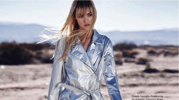 Cora Keegan Models the New Metallics for ELLE Russia Editorial