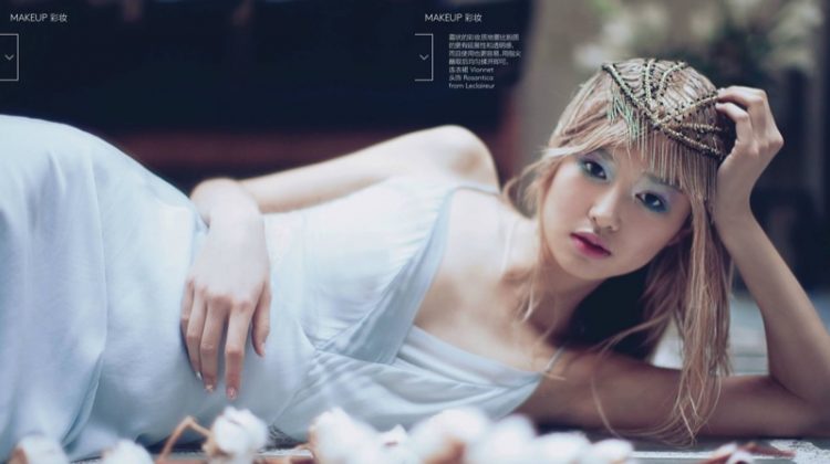 Estelle Chen Models Pretty Pastel Makeup Looks for Vogue China