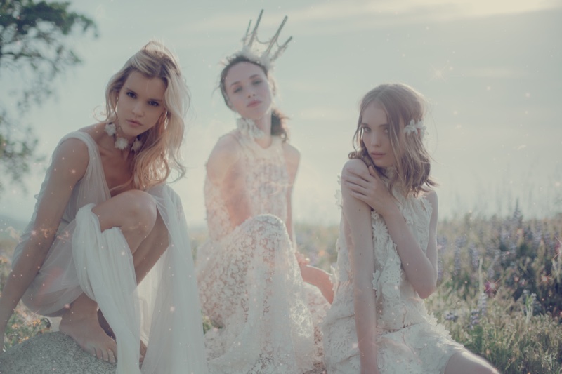 (Left to Right) Dress Cortana, Choker Fauxtale, Dress ERIN by Erin Fetherston, Crown Fauxtale, Dress ERIN by Erin Fetherston, Crown Fauxtale