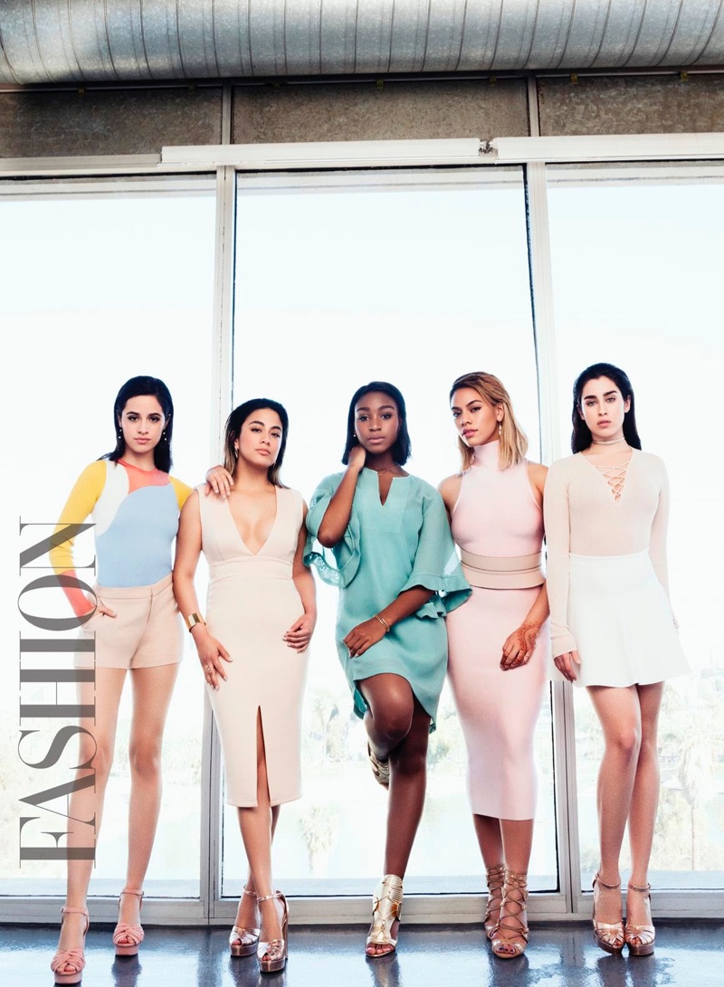 Fifth Harmony (left to right) Camila Cabello, Ally Brooke Hernandez, Normani Kordei, Dinah Jane Hansen and Lauren Jauregui pose for FASHION Magazine