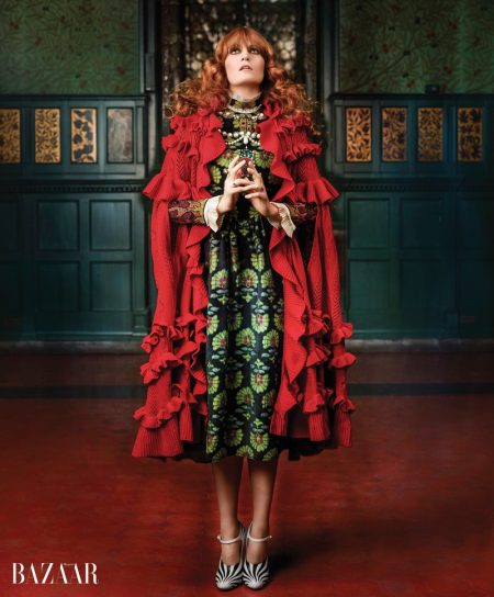 Florence Welch Goes Baroque in Gucci for BAZAAR Shoot Florence Welch Goes Baroque in Gucci for BAZAAR Shoot