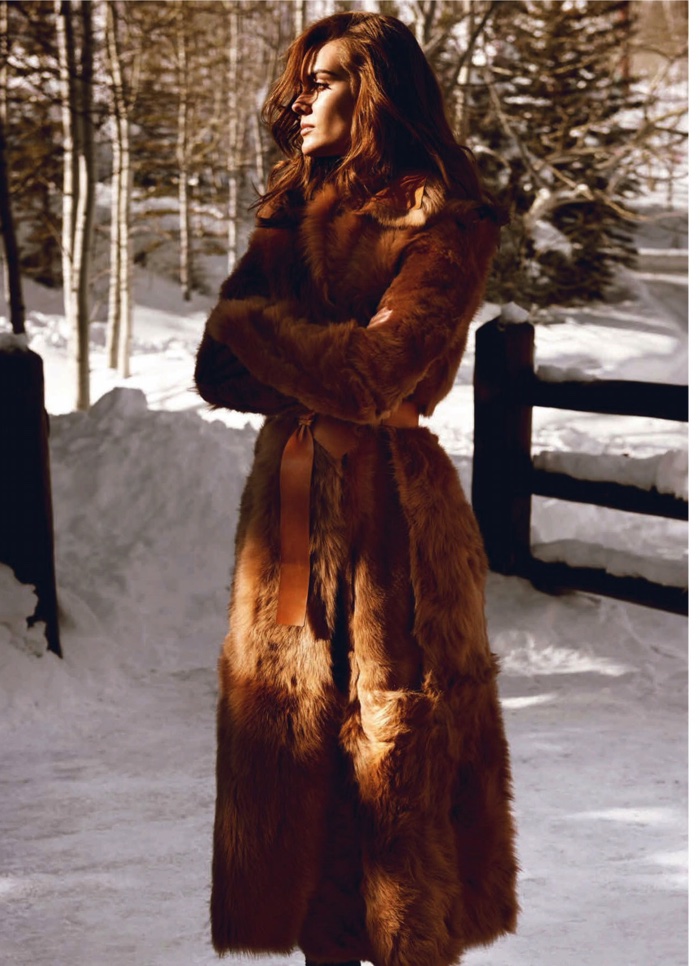 Jac Jagaciak wears Rochas fur coat