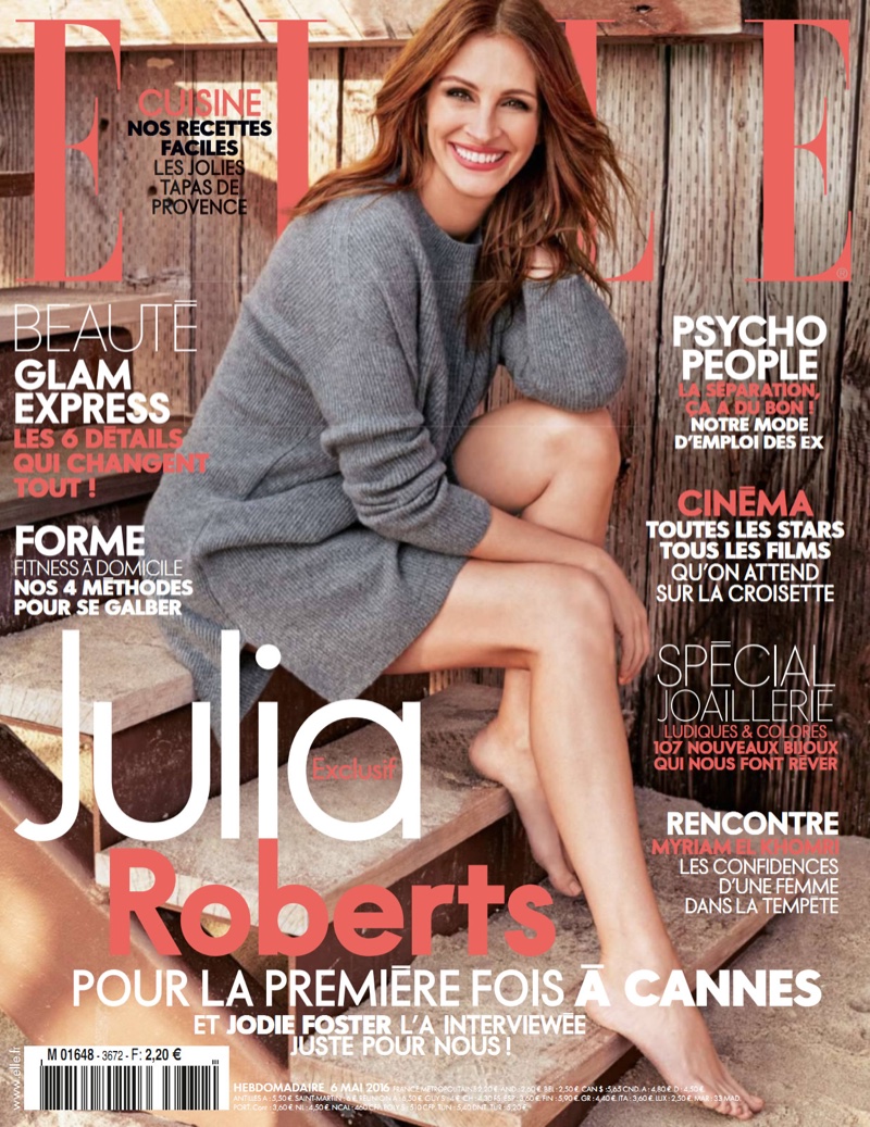 Julia Roberts on ELLE France May 8, 2016 Cover