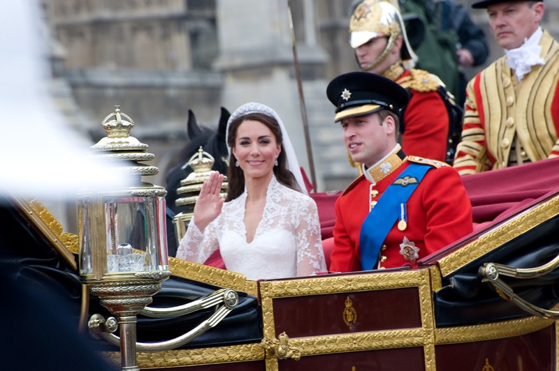 APRIL 2011: Kate Middleton & Prince William on their wedding day at the Westminster Abbey. Photo: Featureflash / Shutterstock.com